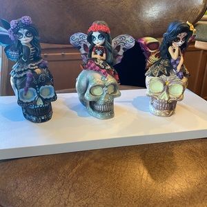 Sugar skull fairy figurines